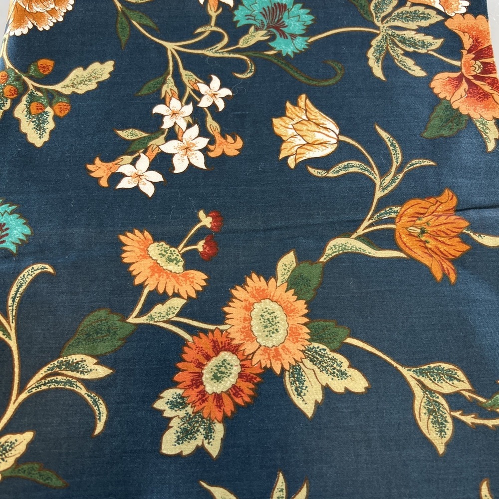 Sewing Craft Fabric Blue Floral Interior Fabric Designs Inc 1979 54 X52 Remnant